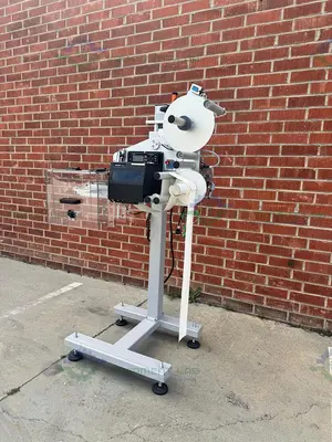 USED SATO S86-EX PRINT ENGINE W/ AL TECH ALCODE PRINT AND APPLY LABELLING MACHINE