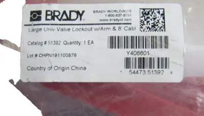 NEW BRADY 51392 UNIVERSAL VALVE LOCKOUT