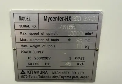 2017 Kitamura Mycenter HX300iG/400