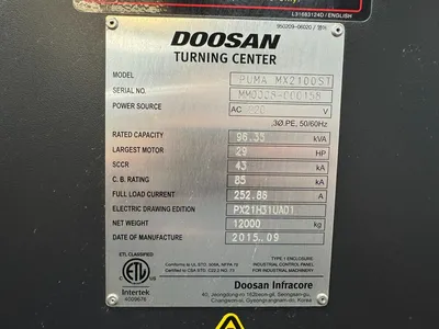 2015 DOOSAN PUMA MX2100ST 5-Axis or More CNC Lathes | Olympia Technical Services (20)