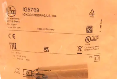 NEW IFM EFECTOR IGK3008BBPKG/US-104 SENSOR IG5788