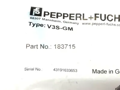 V3S-GM, 183715 | Pepperl+Fuchs V3S-GM Straight Field Attachable Connector 3-Pin 183715 - New