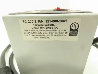 Rodix 121-000-2001 FC-200-2 Dual Vibratory Feeder Control 120VAC 50/60Hz-READ