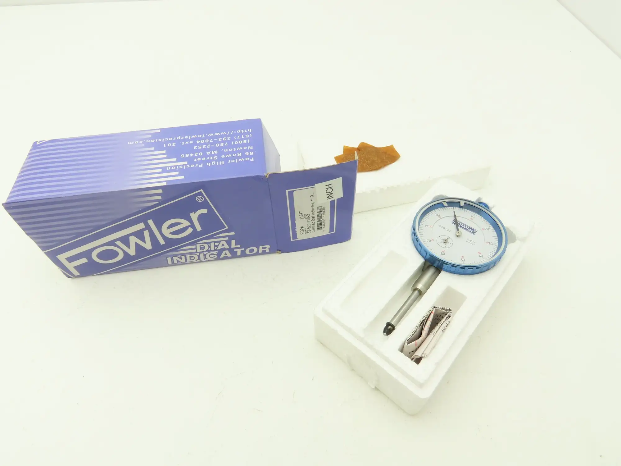 Fowler 52-520-110-2 Dial Gage Indicator 0-100 Dial 0-1" Range .001" Grad