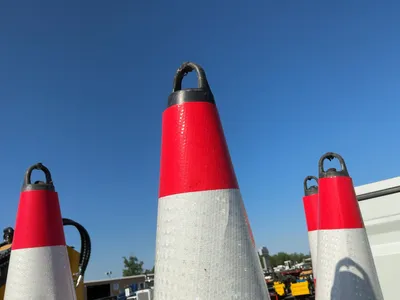 Approx. (250) New SDLANCH Black Traffic Cones with Reflective Tape, approx. 15-1/4”x15-1/4” base and...