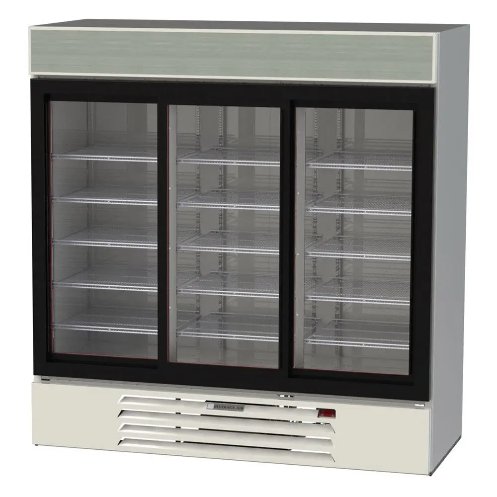 Beverage-Air MMR66HC-1-W 75" Marketmax™ Three Section Glass Door Merchandiser - (3) Sliding Doors, White, 115v