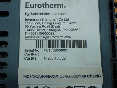 USED EUROTHERM 2408/ZC/VH/RR/XX/D5/RF/XX/YM/XX/ENG