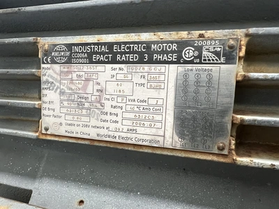 Worldwide Electric WWE50-12-365T 1185RPM 50HP 230/460V Duty Mast