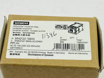 3RH2122-1BB40 | Siemens  Contactor Relay 2 NO + 2 NC 24VDC - New Other