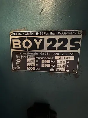 USED 1989 BOY MACHINES 22S