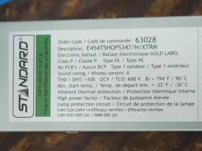 NEW STANDARD E454T5HOPS347/N/XTRM