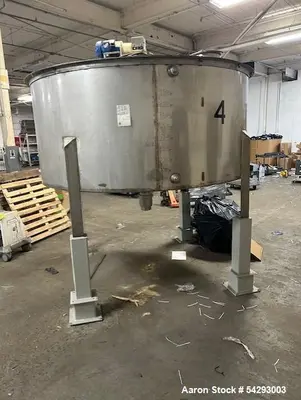 Used 1,250 Gallon 304 Stainless Steel Vertical Mix Tank – Dual Turbine Agitator,