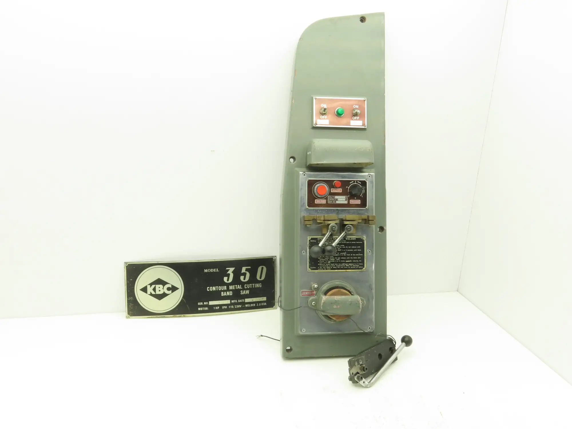 KBC 350 Band Saw Welder/Grinder w Cutter 115/230 VAC Off 350 Metal Band Saw