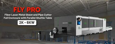 2026 Bescutter FLY PRO 5'X10' | 1500W - 6000W IPG | Fiber Laser Metal Sheet and Pipe Cutter Full Enclosure with Parallel Shuttle Table