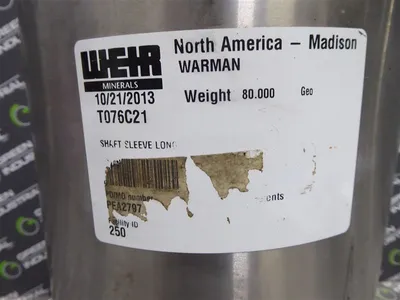 Wehr Minerals T076C21 Long Shaft Sleeve 6-3/4" Bore 8-3/4" O.D. 11-3/4" Long New