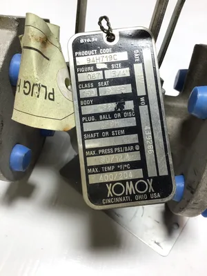 Xomox Tufline 94H719C Sleeved Plug Valve 3/4″ Class #150 CF8M 180PSI Max Press