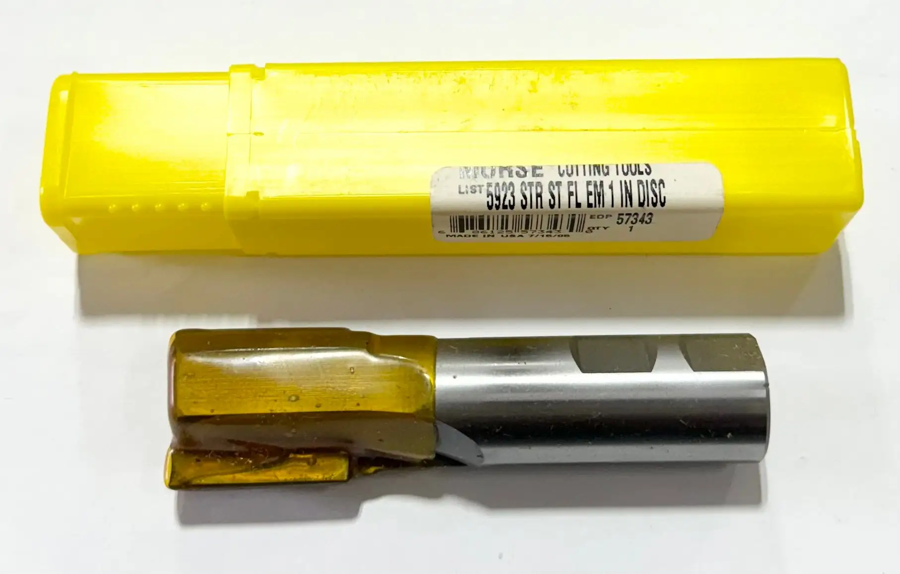 Morse 1" Carbide Tipped End Mill 2 Flute - Straight Flute 7/8" Shank USA