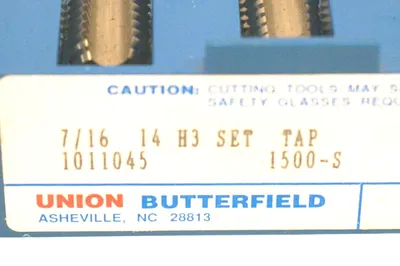 NEW UNION BUTTERFIELD 7/16 14 H3 TAP SET