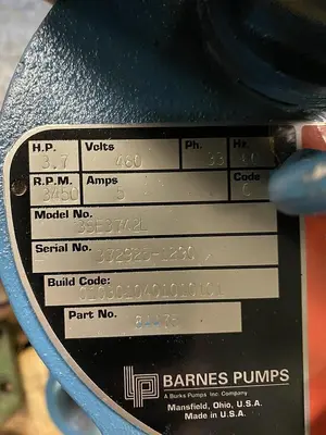 New | in-Stock BARNES 3SE3742L Pumps | Surplus Asset Holdings #1206261