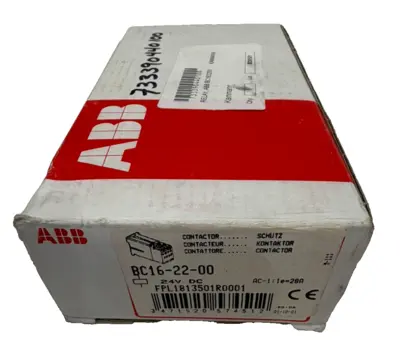 NEW ABB BC16-22-00 CONTACTOR 24V DC COIL 4-POLE MINI CONTACTOR FPL1813501R0001