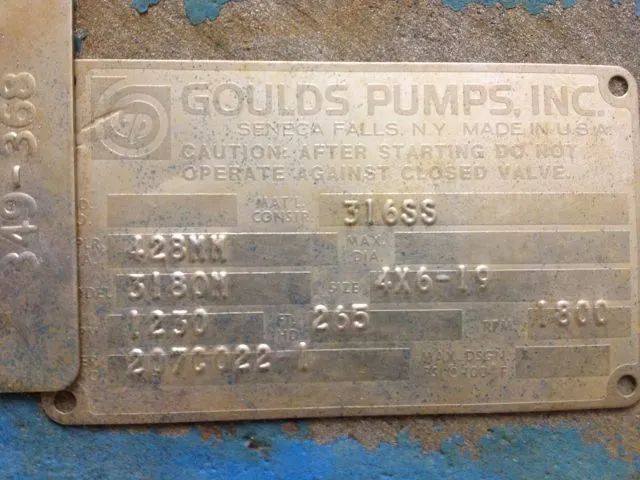 Used Goulds 3180M Pumps Minnesota US | Peak Machinery, Inc. #289078