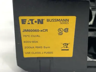 USED EATON FUSE BLOCK CLASS J 2-POLE 60A 600V