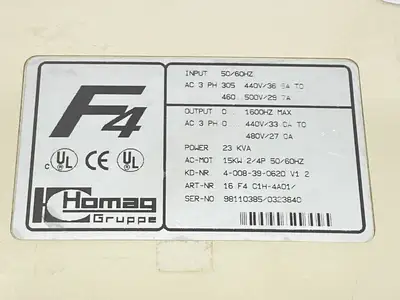 USED KEB HOMAG COMBIVERT FREQUENCY CONVERTER 16.F4.C1H-4A01