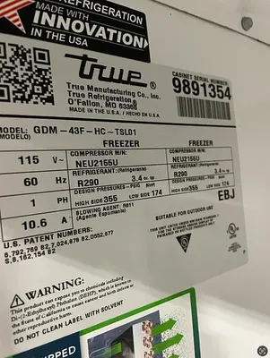 2 Door Glass Freezer | True | Model # GDM-43F-HC-TSL-01