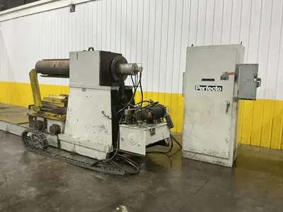 30,000 LBS X 36" PERFECTO COIL FEED LINE, COIL REEL UNCOILER & STRAIGHTENER: YOBRO #24871