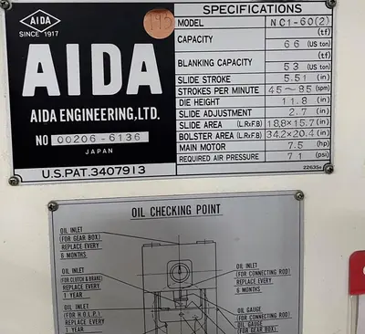 1985 AIDA NC1-60(2) Press Room, Gap Frame | Gulf Coast Machinery (6)