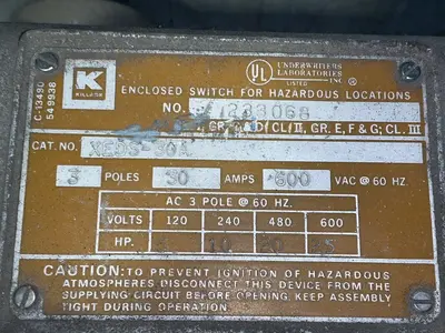 Used KILLARK XEDS30A Disconnects Ohio US | HGR 24 #1288707