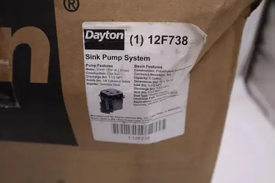 DAYTON 12F738 Sink Drain Pump System STOCK GF227