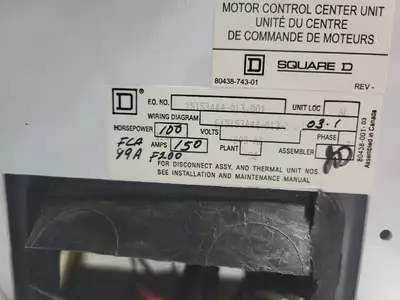 USED SQUARE D MODEL 6
