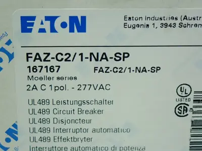 New | in-Stock EATON FAZC2/1NASP Circuit Breakers Ohio US | HGR 24 #901219
