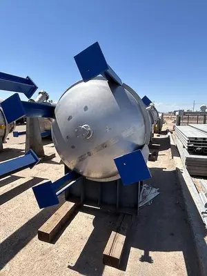 Tank, 1,450 Gallon, 304L Stainless Steel, Equipromex, Oil/Vapor Separator, Vertical, Dished Heads, 50 PSI, Full Vacuum, #5991581