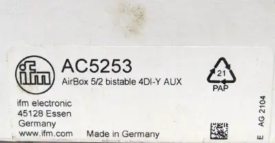 NEW IFM EFECTOR AC5253 AIRBOX 5/2 BISTABLE 4DI-Y AUX