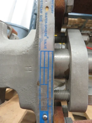 Jamesbury 8"-300 Wafer Sphere Valve with Actuator , Unused Spare Room