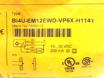 NEW TURCK BI4U-EM12EWD-VP6X-H1141 INDUCTIVE SENSOR 1635012
