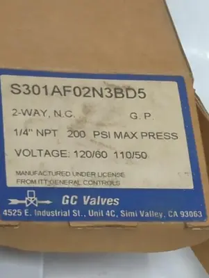 New | in-Stock GC VALVES S301AF02N3B05 Solenoid Valves Ohio US | Surplus Asset Holdings #1520327