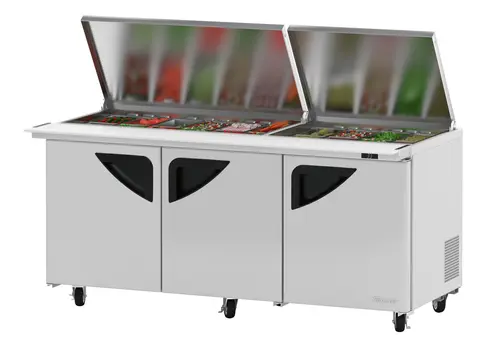 Turbo Air TST-72SD-30-N-FL 72 5/8" Super Deluxe Mega Top Sandwich/Salad Prep Table w/ Refrigerated Base, 115v