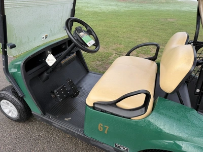 (1) 2019 E-Z-Go EFI golf cart with a Kawasaki gas engine, model 657061G01, includes canopy, fold-dow...