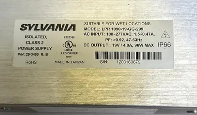 Used SYLVANIA LPR 1090-19-GG-299 Power Supplies | Surplus Asset Holdings #1226508
