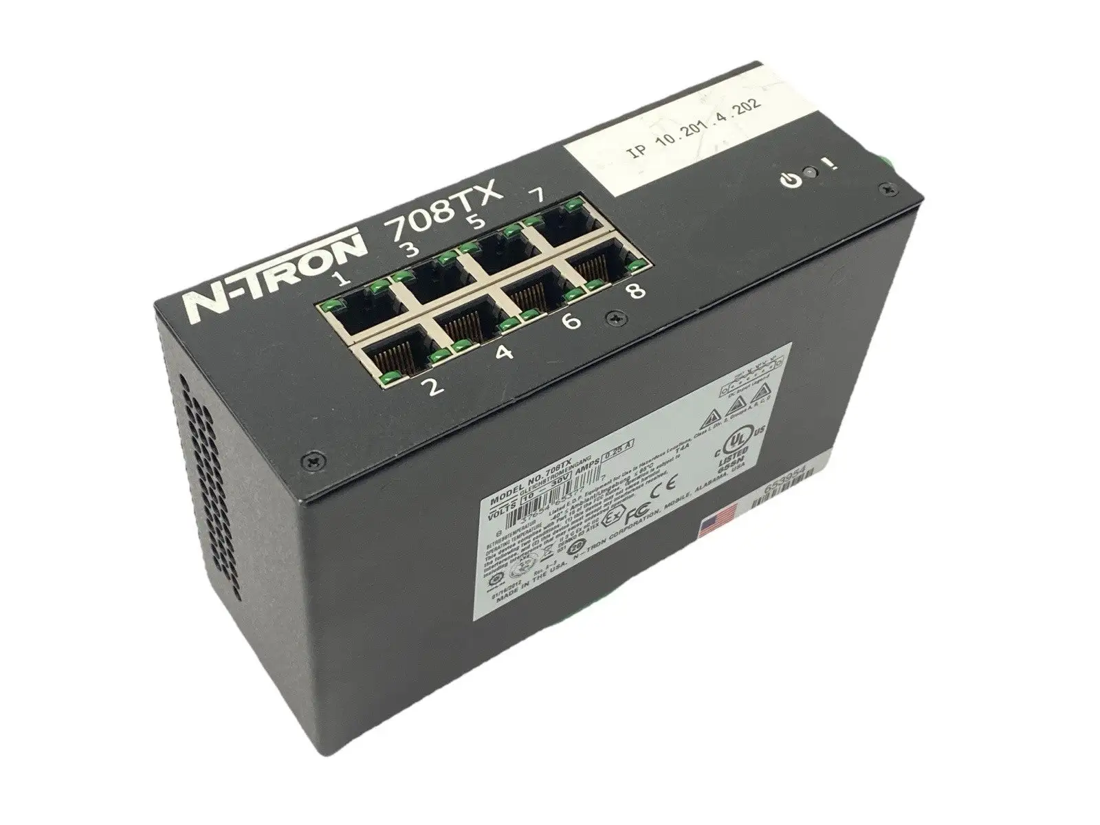 USED N-TRON FULLY MANAGED INDUSTRIAL ETHERNET SWITCH WITH 8 PORTS 10/100BASET