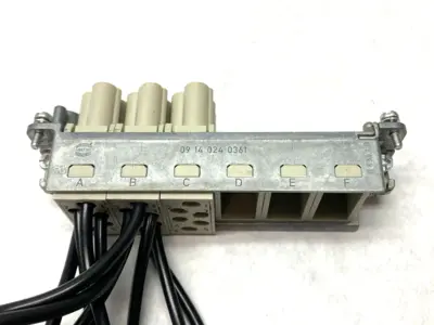 USED HARTING HOOD CONNECTOR ASSEMBLY W/ 3X 09140063041 PROTECTED MODULES