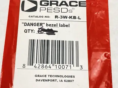 New | in-Stock Grace Technologies Danger Bezel Label LOT OF 3 Safety Products (Other) Michigan US | Maverick Industrial Sales #1391245