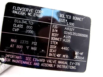 NEW EDWARD VALVE A832Y CHECK VALVE