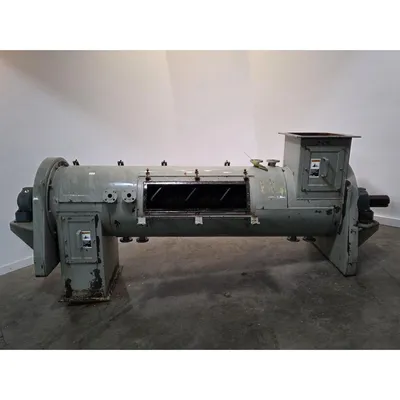 Used 24" Dia. X 8' Continuous Process Paddle Mixer Jacketed Pug Mill - NO DRIVE