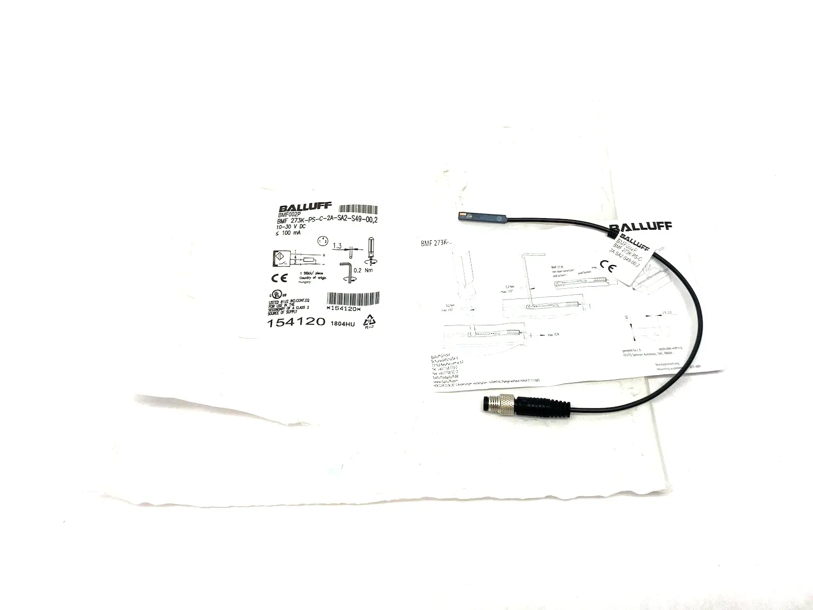 Balluff BMF002P C-Slot Magnetic Field Sensor BMF 273K-PS-C-2A-SA2-S49-00,2