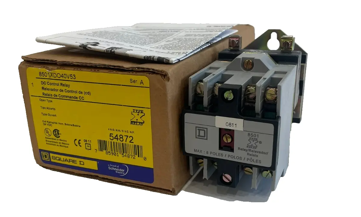 NEW SQUARE D 8501XD040 DC CONTROL RELAY SER. A 8501XD040 V53
