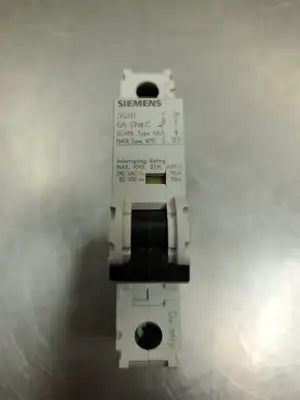 USED Siemens 5SJ4106-7HG40 Circuit Breaker, 6A, 1P, 240VAC, 60VDC, Lot of 4